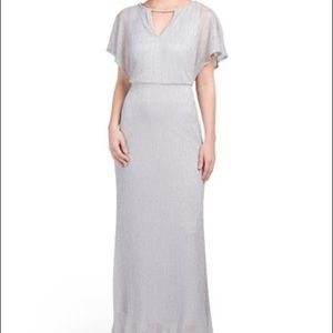 Silver evening gown